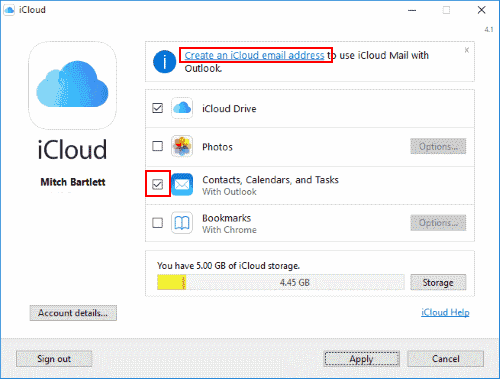 apple icloud outlook add in download